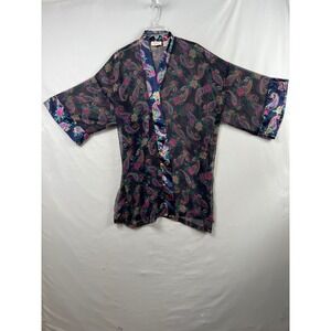 Victoria's Secret Y2k Vintage Kimono Robe Women One Size Floral Paisley Sheer